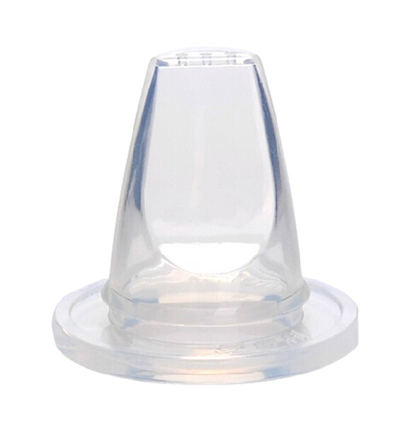 2 packs baby standard caliber duckbill type silicone breathable three large round hole juice flat head pacifier