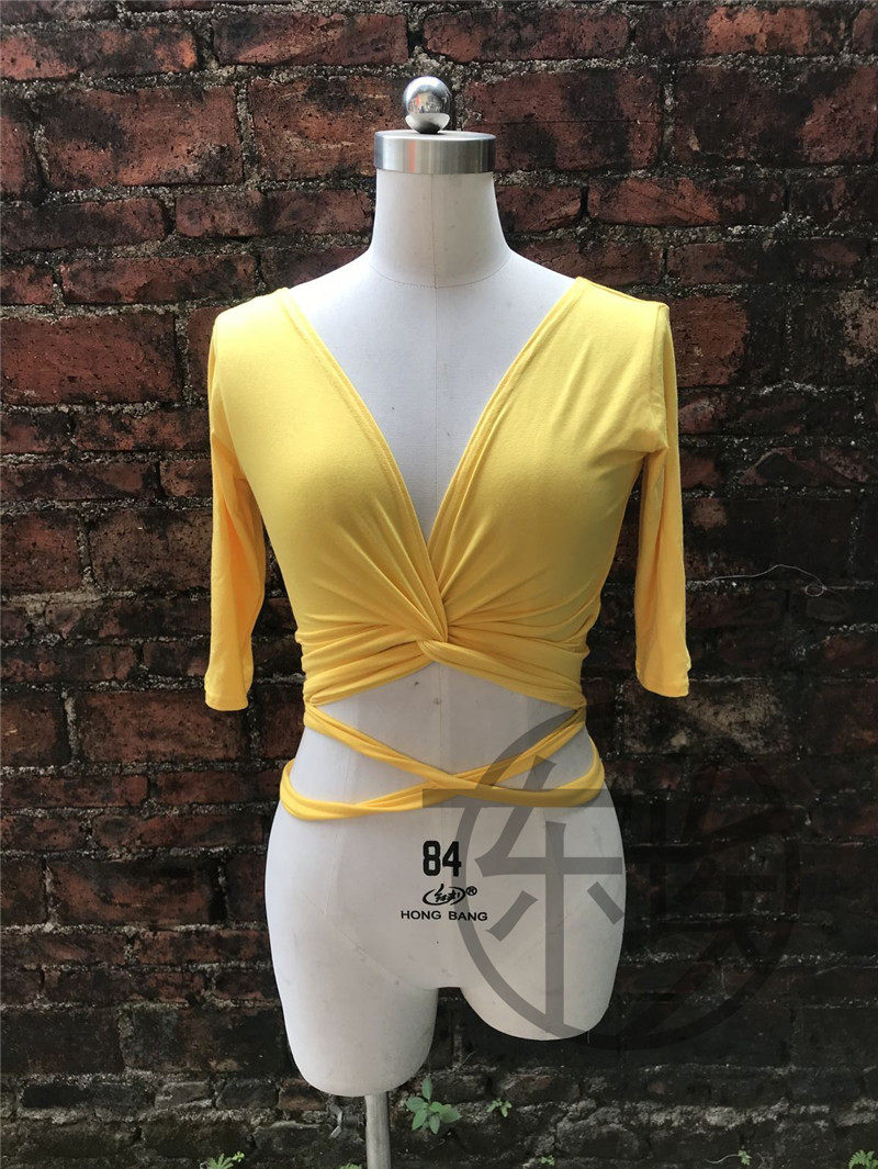 Belly dance tops New sexy beauty back strap stand collar dance Modal legging yoga Latin class dress