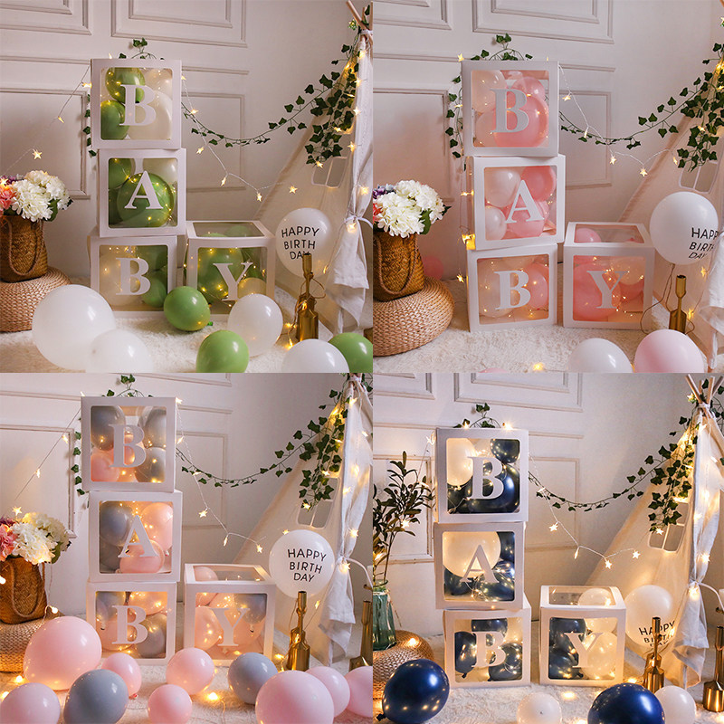 Netred transparent balloon box shopping mall window decorated birthday party wedding wedding romantic scene layout props