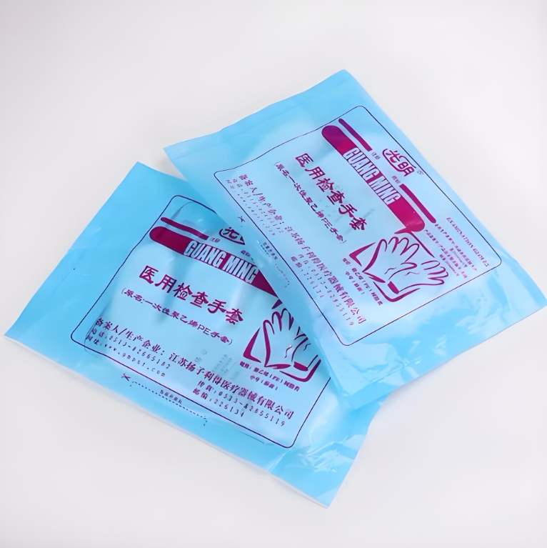 扬子光明牌 一次性聚乙烯PE薄膜手套 麻面中小号实验科研卫生防护