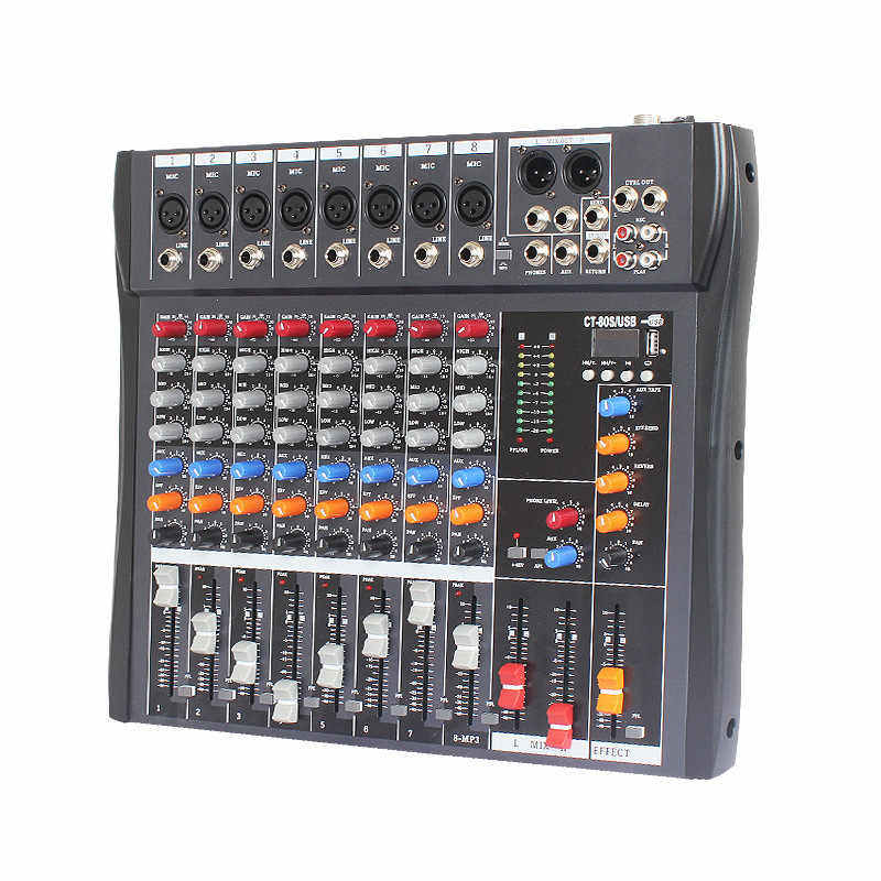 New CT-80 stage performance Bluetooth conference audio USB device professional 8-way pure mixer