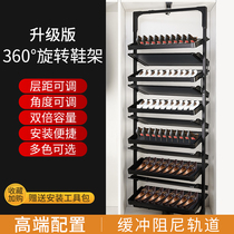 Turning shoe rack wardrobe basket cloakroom 360 degree shoe cabinet multi-layer pull hardware accessories telescopic 4 to 12 layer shoe rack