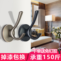 Nordic clothes hook single clothes adhesive hook wardrobe shoe cabinet wall wall black coat hook free of punching