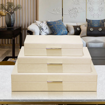 Huaren Leather Modern New Chinese Style First Accessories Box Containing Box Decoration Box Ornament Box-Like Board Room soft-set swinging piece storage