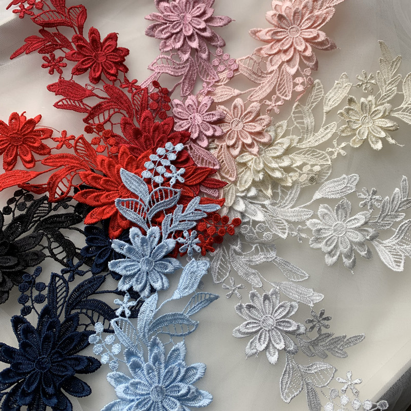 10 Stück/Set Lösliche Exquisite Spitzenblumen DIY Brauttiara Hochzeitsschuhe Hochzeitskleid Dekorationsmaterialien RS803 – Detail 3
