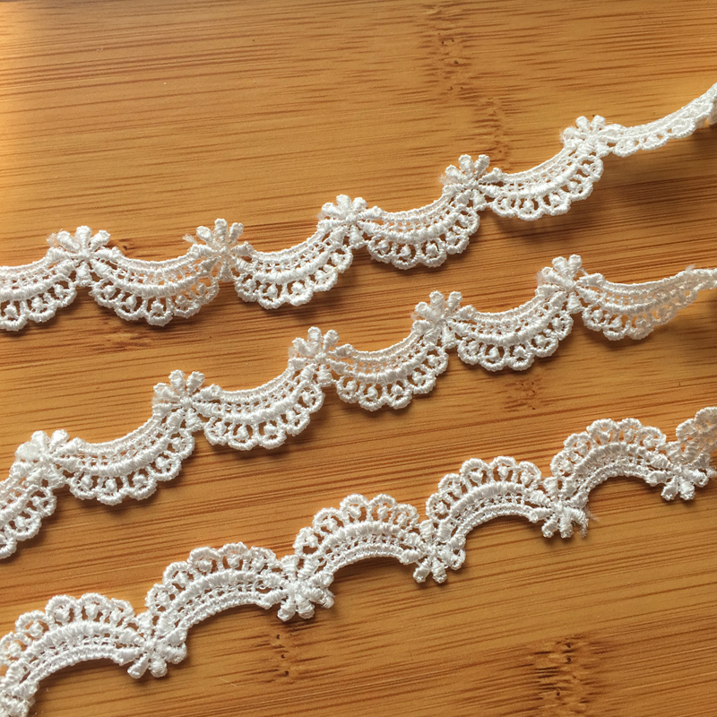 2cm Narrow Exquisite Small Flowers Water-Soluble Embroider Lace Wedding Accessories Necklace DIY Handmade Materials