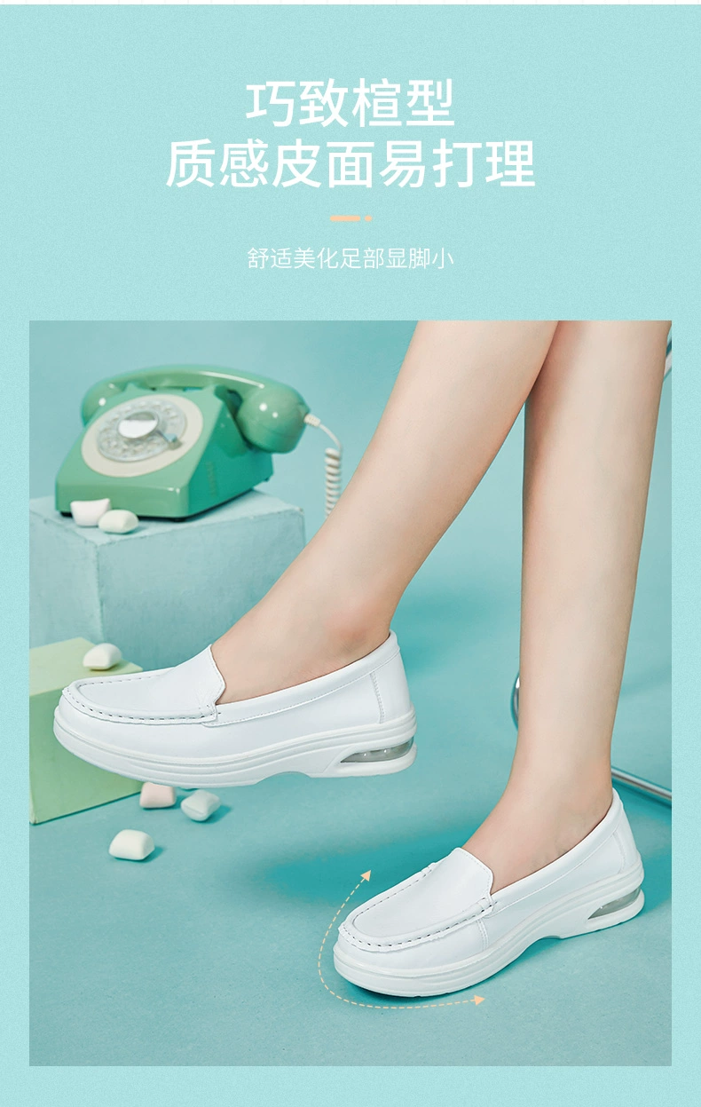 Pull-back nurse shoes for women with soft soles, breathable and non-tiring, winter plus velvet cotton shoes for work, white shoes, special medical shoes