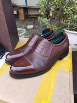 English Brogue Carved Mens Summer Mesh Leather Shoes Golden Monkey King Brown Leather Sandals