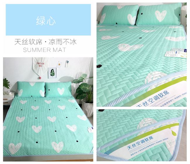 Ba mảnh mat cartoon lạnh Ruanxi 1,5 m 1,8 lần dày thai 2.0m rửa - Thảm mùa hè nệm điều hòa