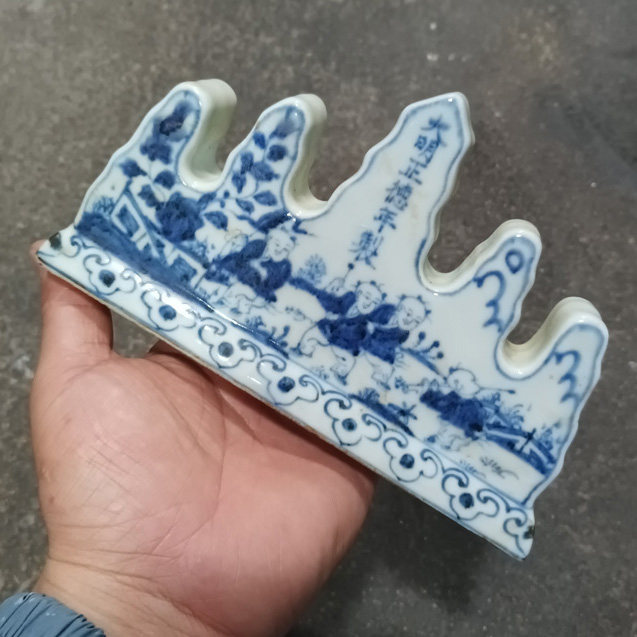 古玩杂项收藏文房四宝书法用品双龙笔架笔搁：传承千年文化的艺术品