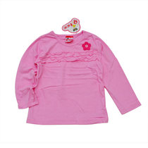 Foreign trade European and American girls pure cotton long sleeve T-shirt powder 2-7 years old