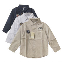 High Quality Foreign Trade French Boy Small CUHK Child Pure Cotton Shirt Delicate Embroidered 2 Dual-Use sleeves