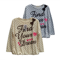 N124 ultra-beautiful foreign trade Japanese childrens clothing girl childrens big child podcast with long sleeves butterfly knot wide