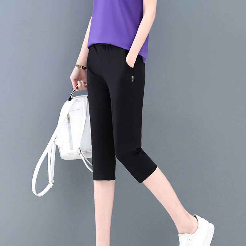 2026 Summer New Women's Fashion Middle-Aged Mom Pure Cotton Straight-Leg Pants High-Waisted Slimming Casual Cropped Pants