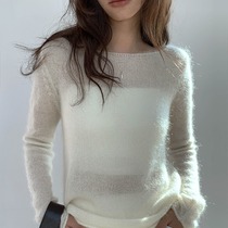 Love and Nancy Thirteen Lines 2024 Spring Original Korean Mohair French Atmosphere Pullover Sweater Women 11133