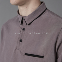 UNNAMING XIA Summer Fresh ash Pink Polo shirt pure cotton mens body version hit with short sleeve shirt