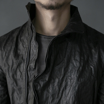 UNNAMING XIA ORIGINAL KNEADABLE goatskin jacket Designer MENs LEATHER LEATHER SLIM THERMAL reflection