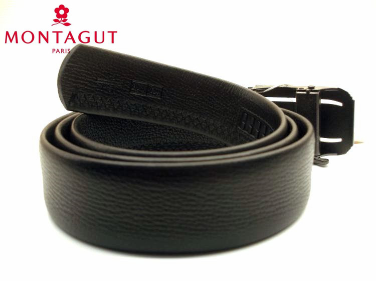 Bộ đếm chính hãng Dây đai da tự động Montagut R253110141W Đai đen đai siết eo