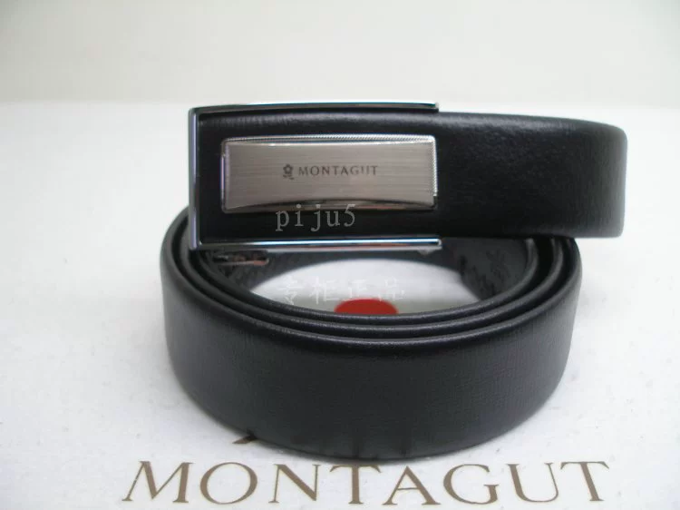 Thắt lưng da tự động chính hãng Montagut R233175002A màu nâu dây nịt da bò