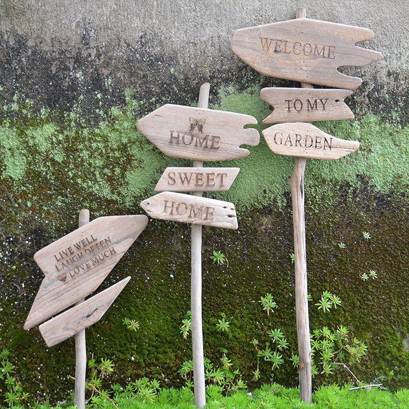 Soliwood welcomes to garden plaque wooden villa garden decoration flower interpretation scenic vine rack garden grocery