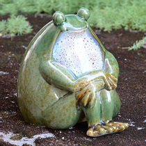 Ceramic frog ornaments balcony garden villa decorations outdoor animal landscaping home Fortune feng shui decoration