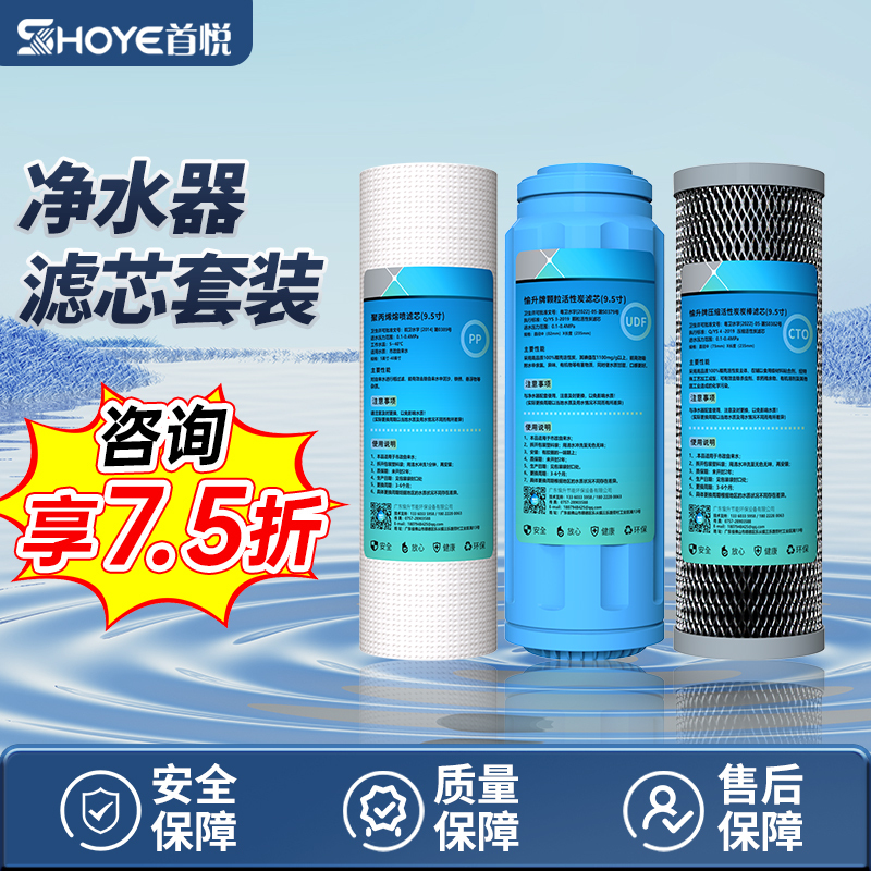 Water Purifier Filter Element Commercial Direct Drinking Machine 9.5inch Pre-Filter Ultrafiltration Reverse Osmosis Set Ys-2W/Bk/Qh