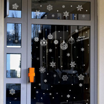 Korean New Year Christmas Sticker Decoration Window Glass Door Wall Sticker Removable Small Snowflake Christmas Tree with No Glue