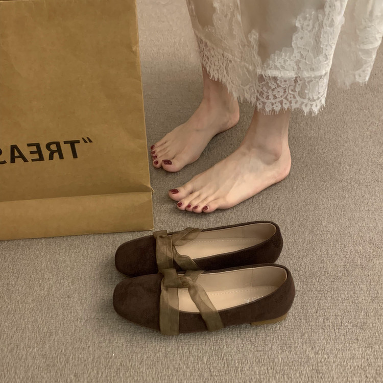 French Retro Versatile Ballet Flats for Women 2026 Spring New Style Bow Flat Shallow Mouth Mary Jane Shoes French Retro Versatile Ballet Flats for Women 2026 Spring New Style Bow Flat Shallow Mouth Mary Jane Shoes