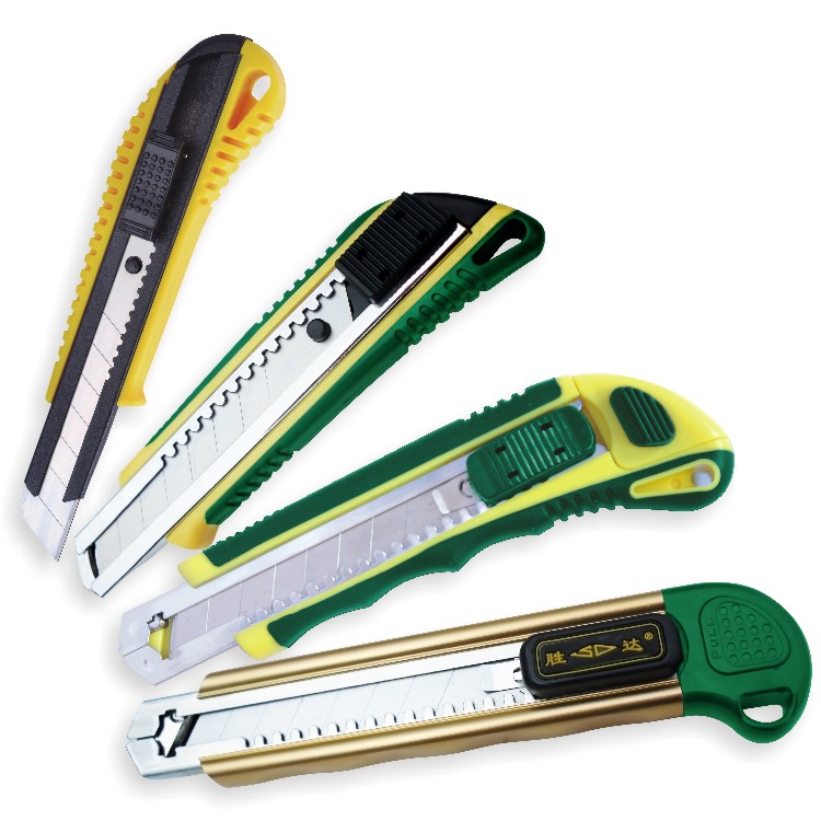 Shengda Tool Bicolor Plastic Beauty Work Knife Stainless Steel Wallpaper Knife Wallpaper Knife Cut paper knife single hair-prone
