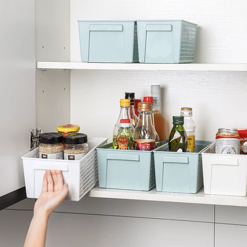 Настольная портативная корзина для хранения, прямоугольная пластиковая коробочка для хранения