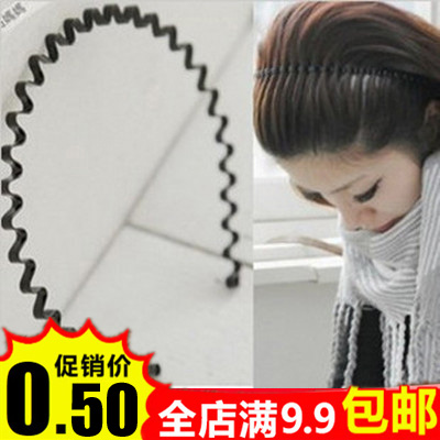 Korean style temperament hair accessories candy color high elastic wavy headband hair clip head hoop unisex styling bundle hair hoop