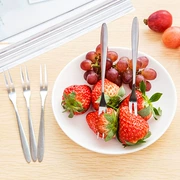 Thép không gỉ nĩa trái cây dấu hiệu Bộ đồ ăn Hàn Quốc trẻ em ăn trái cây nhỏ ngã ba sáng tạo trái cây chèn - Đồ ăn tối
