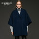 Fahanyi relaxed camel navy blue sleeve shawl cloak coat women's loose large size two-sided woolen coat