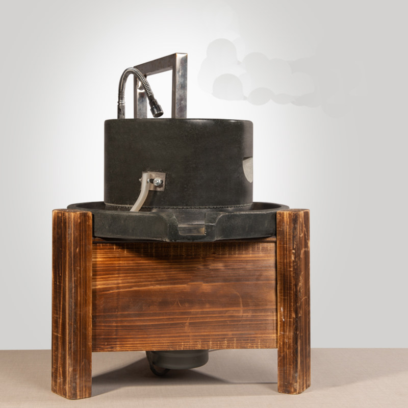 Electric stone mill household automatic bluestone soybean milk grinder rice milk wooden frame sesame sauce mung bean corn pancake machine