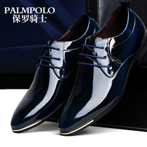 Paul Knight Men Shoes Bull Leather Men Business Costume Shoes Leather Shoes Lean Shoes Mens Point Black Tie Married Shoes
