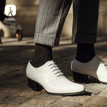 2022 Spring new wave Mens pointy heightening Inn Wind Business Fashion Casual Leather Shoes Men Genuine Leather Men Shoes