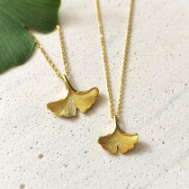 HeyJewel original ginkgo 18K gold light luxury necklace Niche personality ins clavicle chain to send girlfriend birthday gift