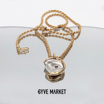 HeyJewel original design GYVE MARKET eye love Silver necklace Pendant chain French retro design