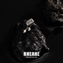 HeyJewel original design cold wind simple personality square diamond fingertip ring Niche high-end 925 sterling silver