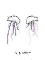 HeyJewel original design ZHAO blooming jade lilac earrings Niche design sense Light luxury wild exaggeration ins