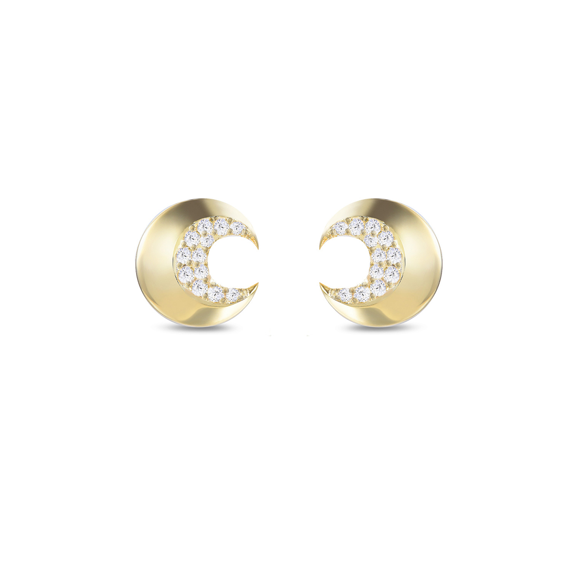 HeyJewel Bensheng Bensheng Stars Stars Series Moon Inlaid Crystal Diamond 925 Silver Ear Nail Spot