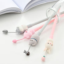 Girl heart pen Cute creative black pen Cute super cute water-based pen Korean students with Korean version of net red gel pen