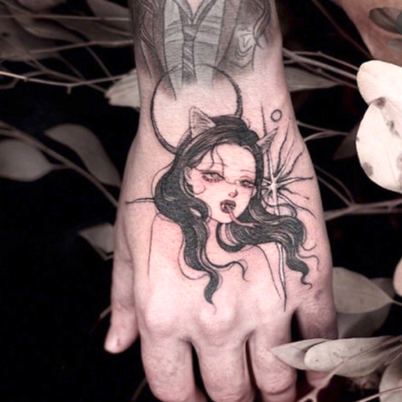 Dark wind simulation tide tattoo female waterproof personality personality covering Korean in wind tattoo sticker