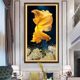 Lucky Koi 2024 ໃໝ່ 5D Crystal Diamond Painting Full Diamond Sticky Diamond Cross Stitch Living Room Brick Show Vertical Entrance