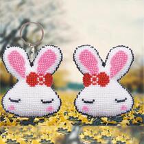 Rabbit twelve Zodiac keychain bead bead embroidery beads cross stitch car pendant new small simple student handmade