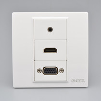 Direct-plug HDMI high-definition line VGA panel 3 5 audio headphone jack socket 86 type concealed multimedia wall panel