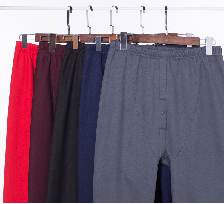 Mùa đông cộng với nhung dày đồ lót nhiệt cộng với phân bón XL áo thun nam cotton béo quần nam đẹp