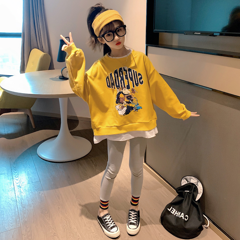 Korean girls net red suit Foreign school 2021 new Korean version of the fashionable children's clothing children's spring and autumn sweater tide