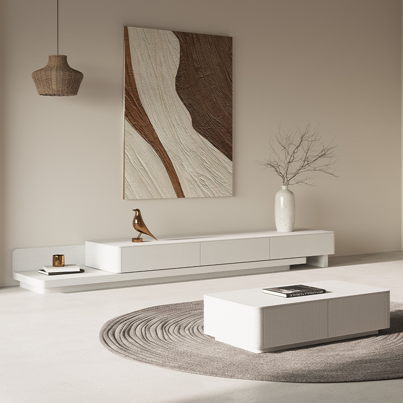 TV cabinet Tea Table Combo Modern Minima Small Family Nordic Living room Serie style Silence Wind telescopic TV Enclosures