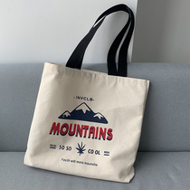  Korean lazy wind hand-carried shoulder bag environmental protection shopping bag Japanese simple literature and art student large-capacity canvas bag